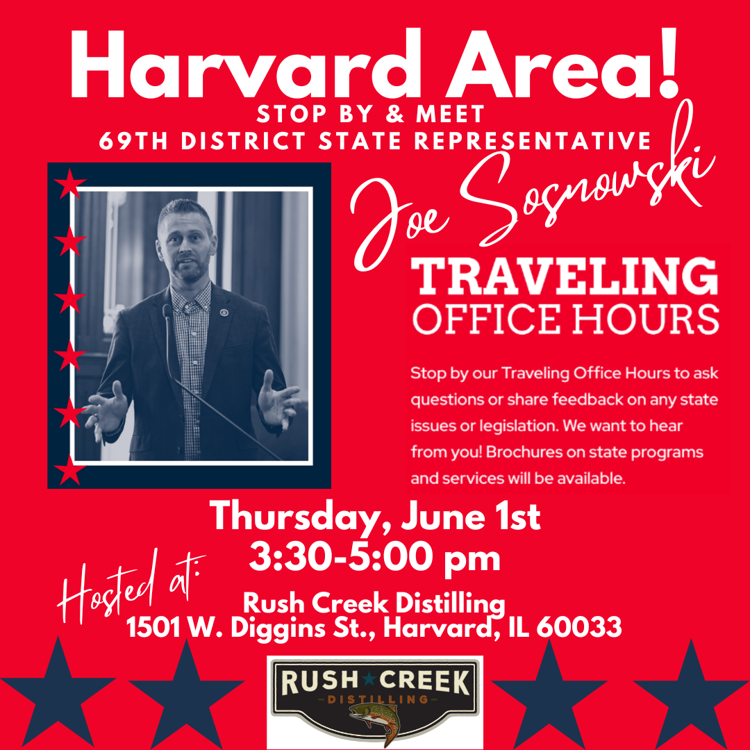 Rep Sosnowski To Host Traveling Office Hours In Harvard On June 1 